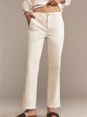 Pilcro Classic Chino Pants Ivory ($138) - Cotton & Tencel - 32